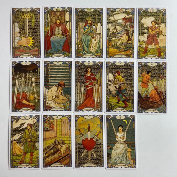 Таро Золотое таро Райдера Уэйта Ар Нуво, уменьшенная (Golden Art Nouveau Tarot) TR-B-341 BTR-B-341 фото