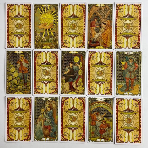 Таро Золотое таро Райдера Уэйта Ар Нуво, уменьшенная (Golden Art Nouveau Tarot) TR-B-341 BTR-B-341 фото