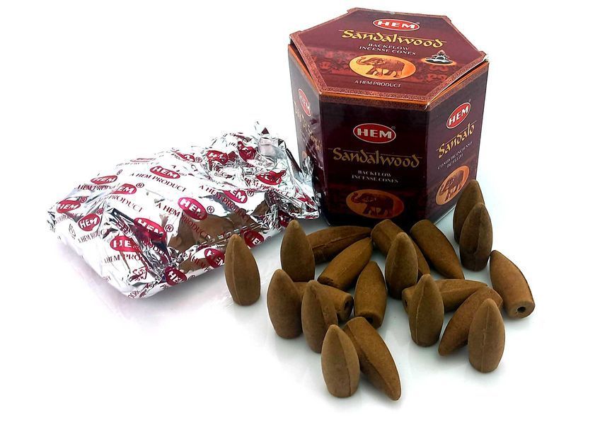 Арома-конусы с обратным потоком Sandalwood Dhoop Cones, HEM (Сандаловое дерево) BZP-989 BZP-989 фото