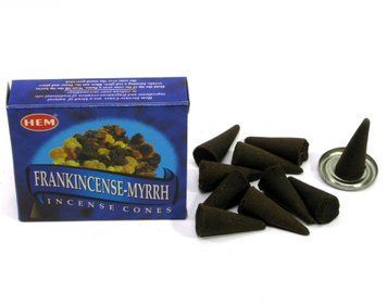 Арома-конуси Frankincense Myrrh Dhoop Cones, HEM (Мірра та Ладан) ZP-736 BZP-736 фото