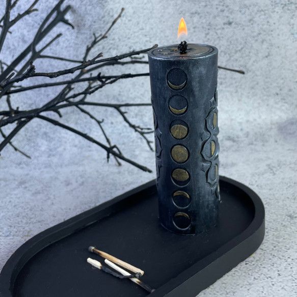 Воскова срібна свічка - Фази місяця Candles (12 см) vosk-fig-116 фото