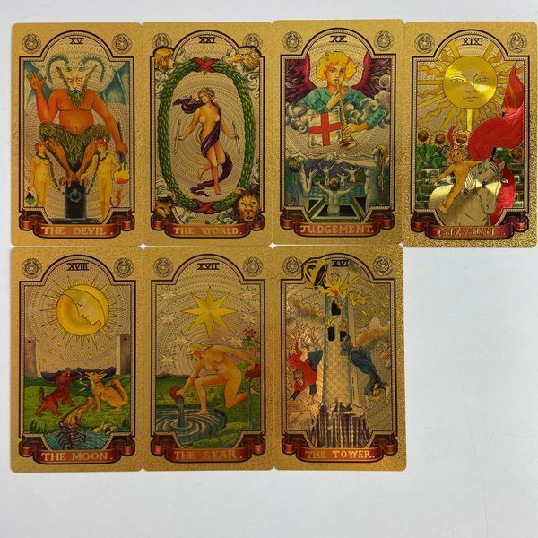 Таро Золотое пластиковое таро Райдера Уэйта (Gold Foil Tarot) BTR-B-388 BTR-B-388 фото