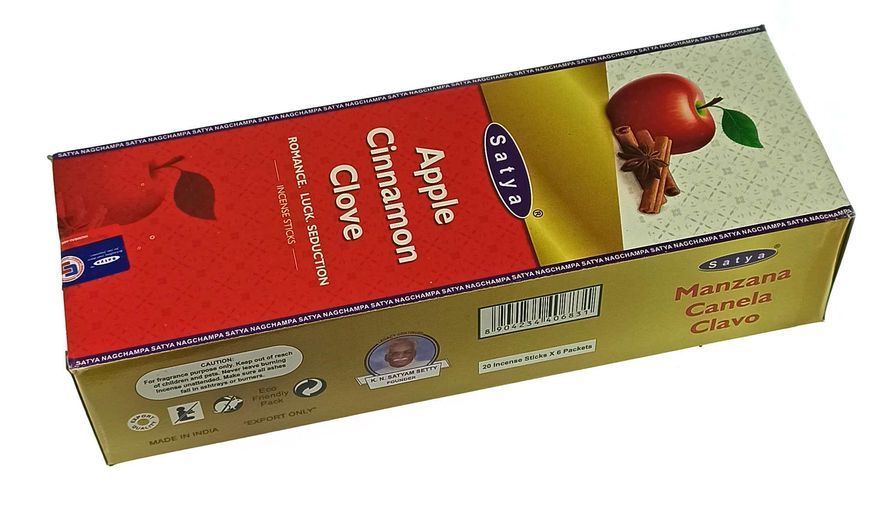 Пилкові пахощі Apple Cinnamon Clove, Масала Satya 20 шт/уп. (Яблуко, Кориця, гвоздика) BZP-349 BZP-349 фото