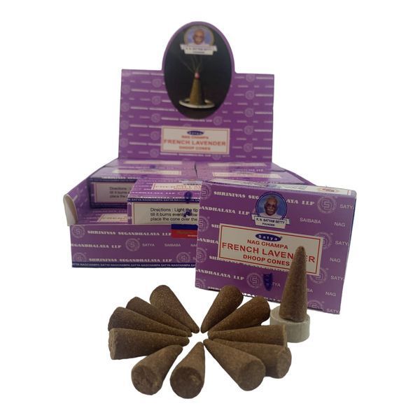 Пилкові пахощі арома-конуси French Lavender, Nag champa Dhoop Cones, Масала Satya (Французька Лаванда) BZP-422 BZP-422 фото