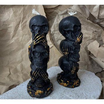 Воскова золота свічка Три Черепа (18 см) vosk-fig-33 bvosk-fig-33 фото