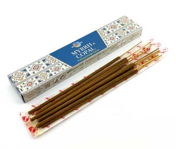 Пилкові пахощі Myrrh & Copal Premium Masala Incense, Масала HEM (Мірра та бурштин) BZP-966 BZP-966 фото