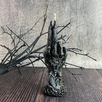 Воскова золота свічка Рука Бафомета (19 см) vosk-fig-168 bvosk-fig-168 фото